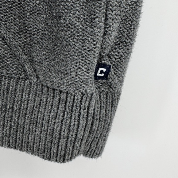 Chaps Men's Quarter Zip Pullover Sweater Argyle Knit  XL Gray Preppy Academia - Picture 5 of 10